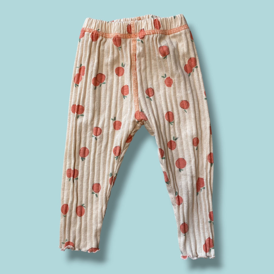 orange Zara ribbed peach pants, 12-18m