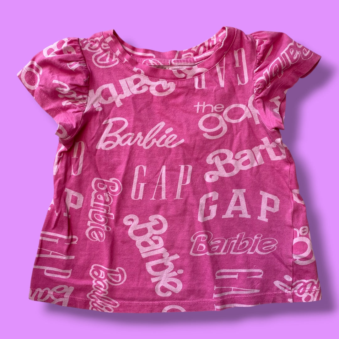 pink Gap barbie tee, 4Y