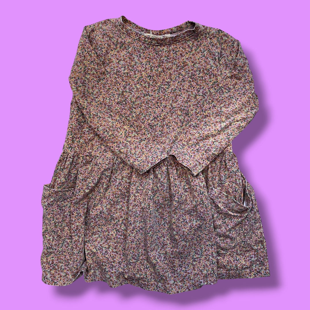 purple wheat flower dress, 4Y