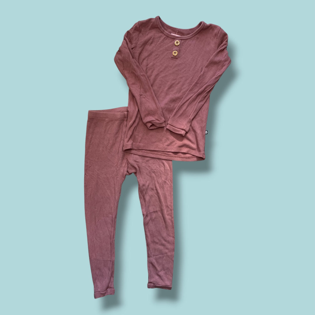 purple kyte ribbed set, 4y