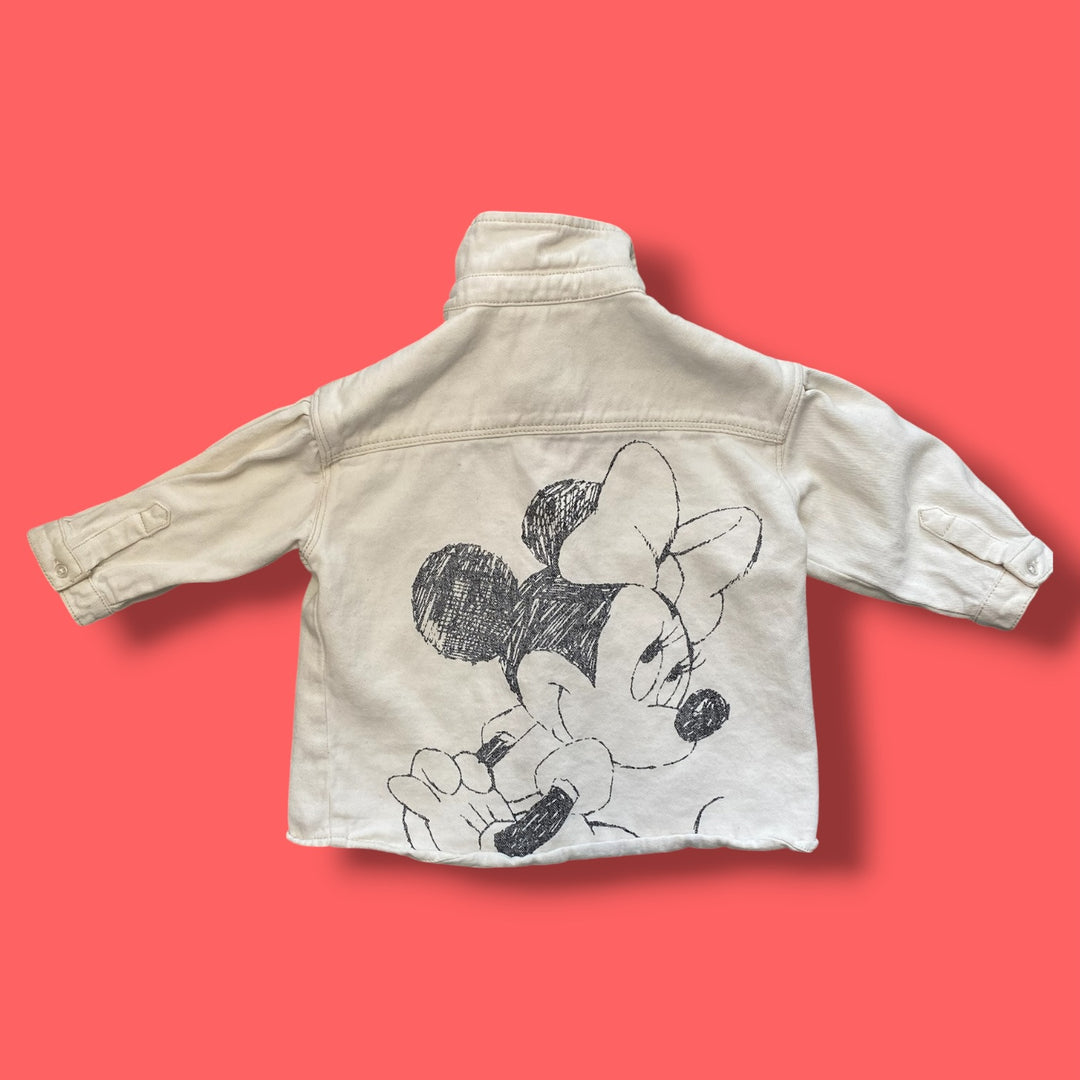 cream Zara miles button down light marks, 12-18m