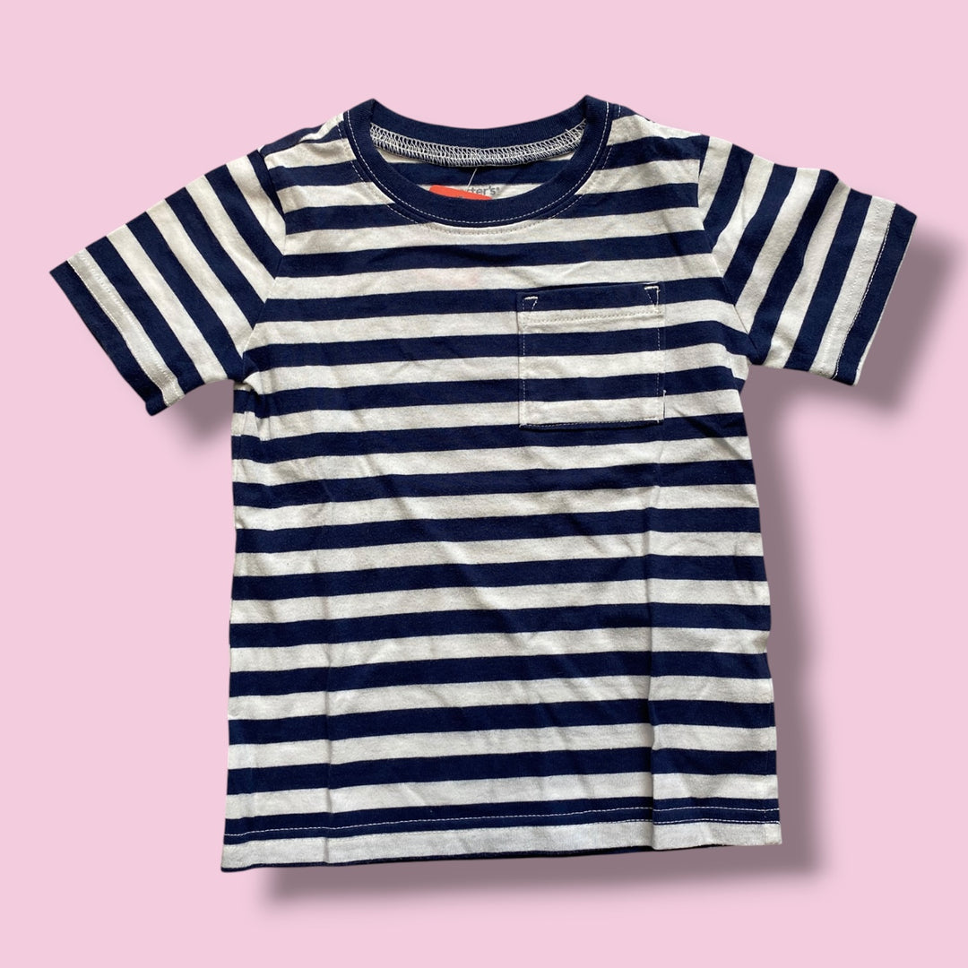Blue/White Carters Short Sleeve, 3Y
