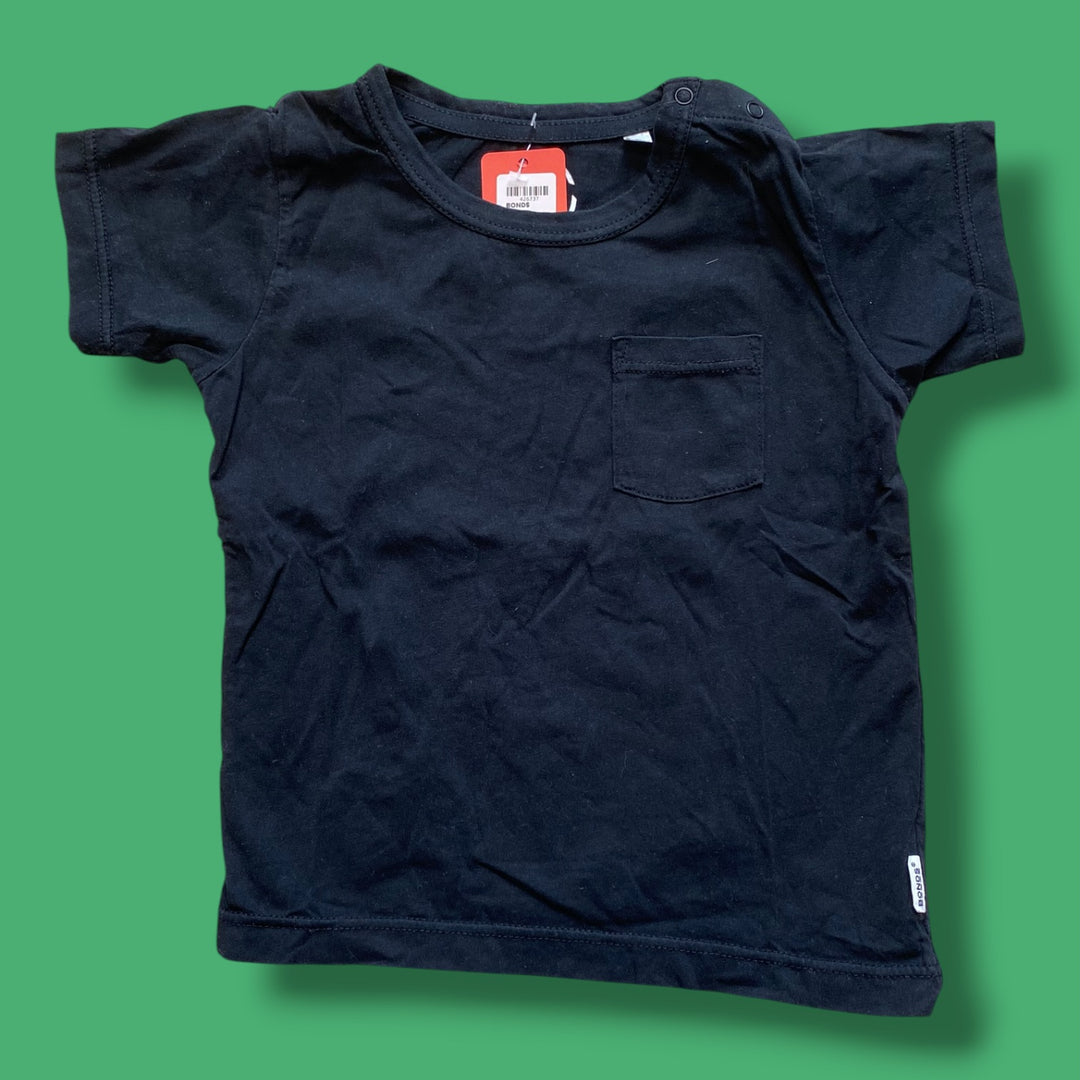 Black Bonds Short Sleeve, 18-24m