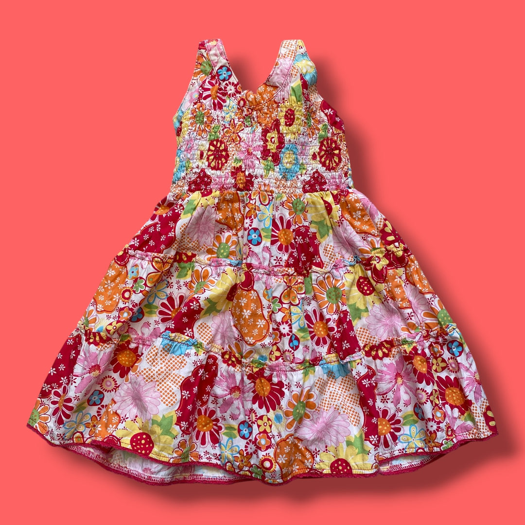 orange Krickets Elite floral halter dress, 3Y
