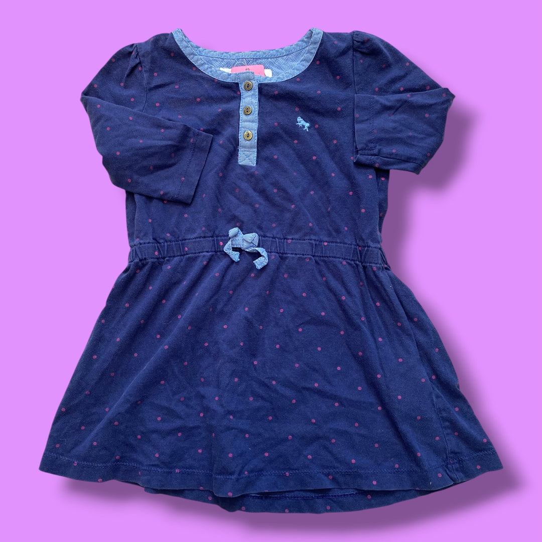 blue LOGG polka dot dress, 2-4Y