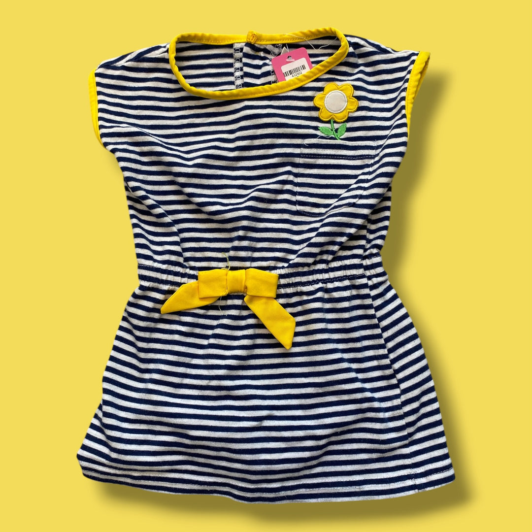 blue/white Wippette striped pocket dress, 3Y