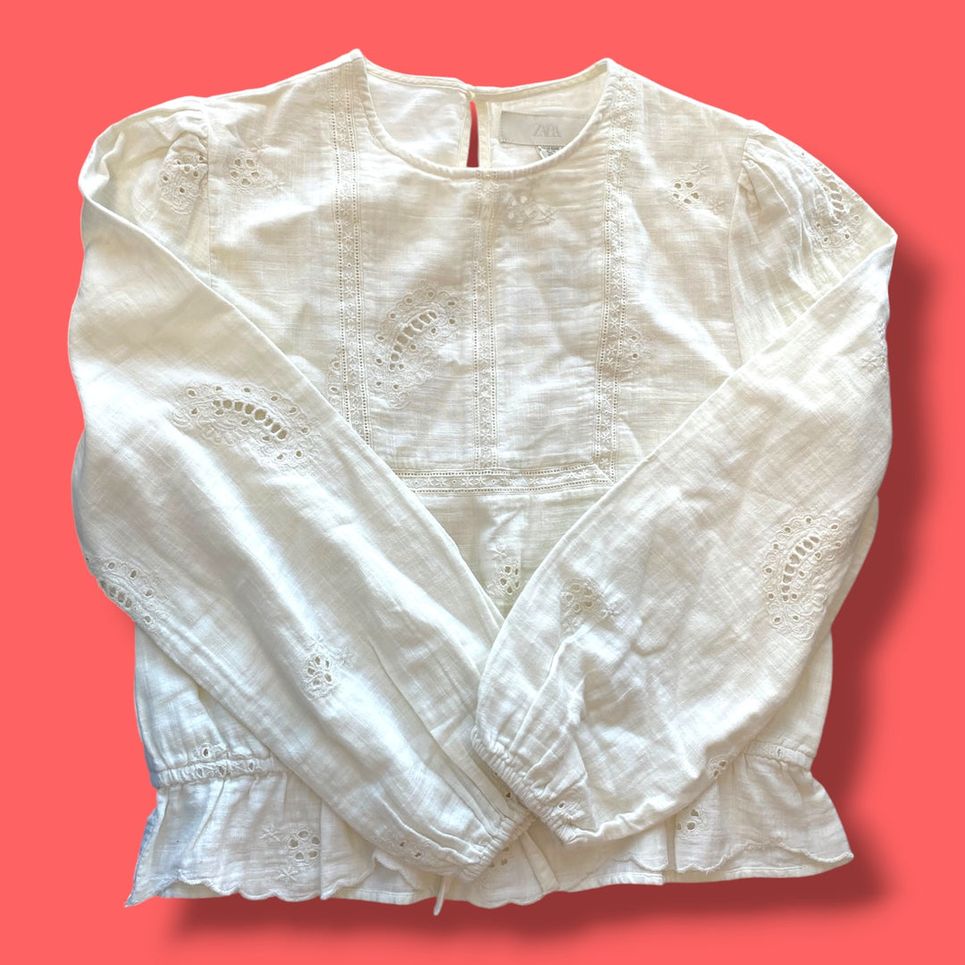 cream  zara long sleeve NWT, 13-14Y