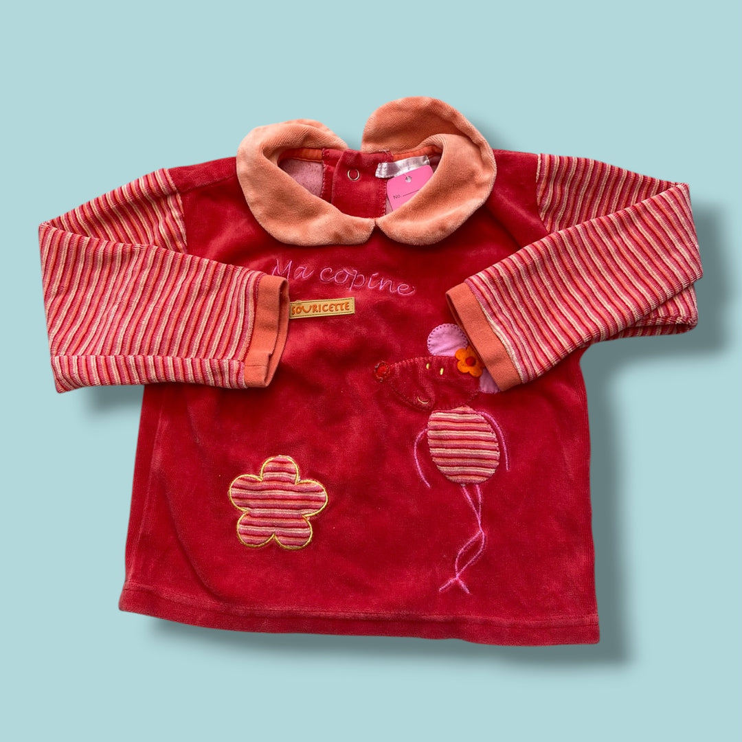orange Bada Boom Striped romper, 9m