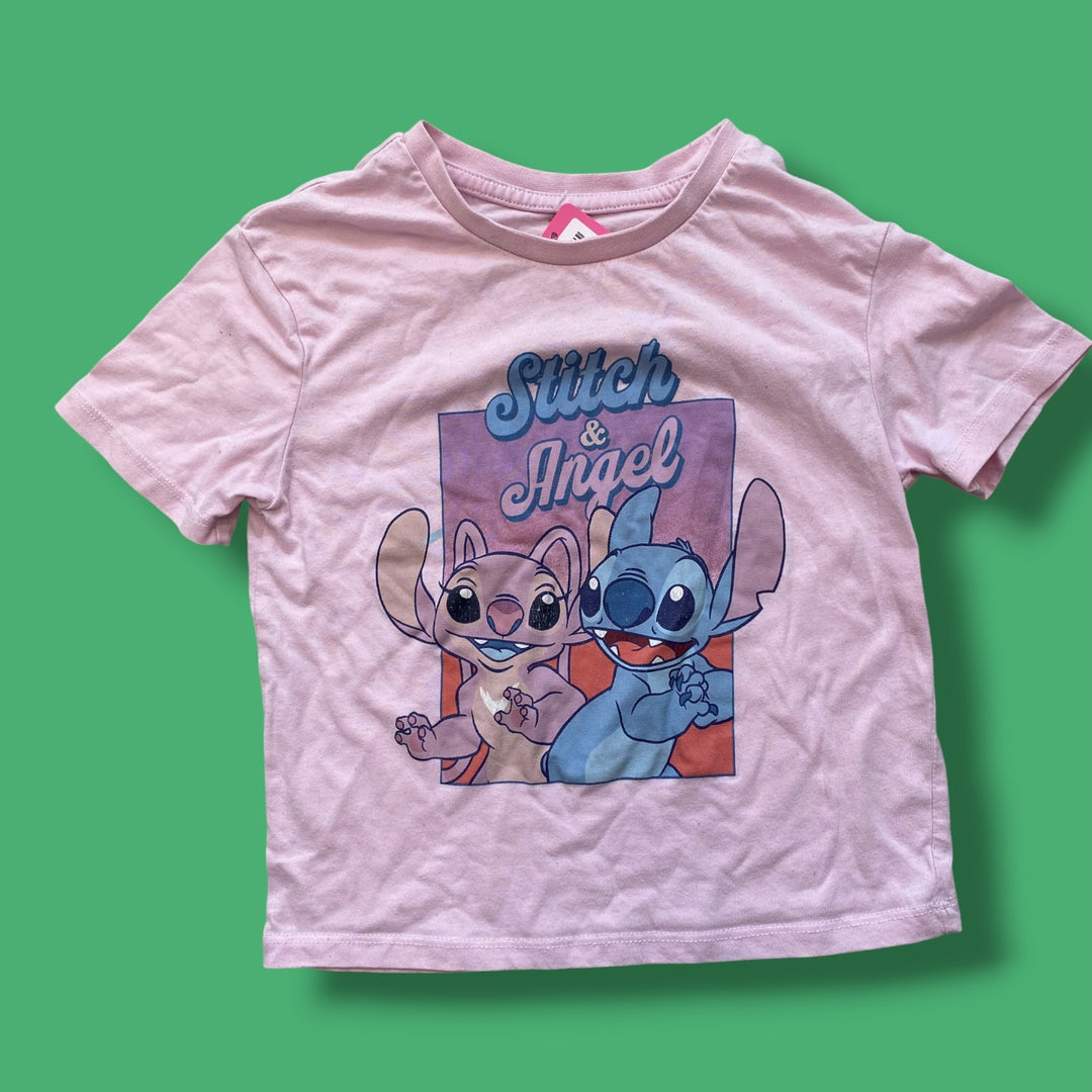 pink Disney stitch tee, 6Y