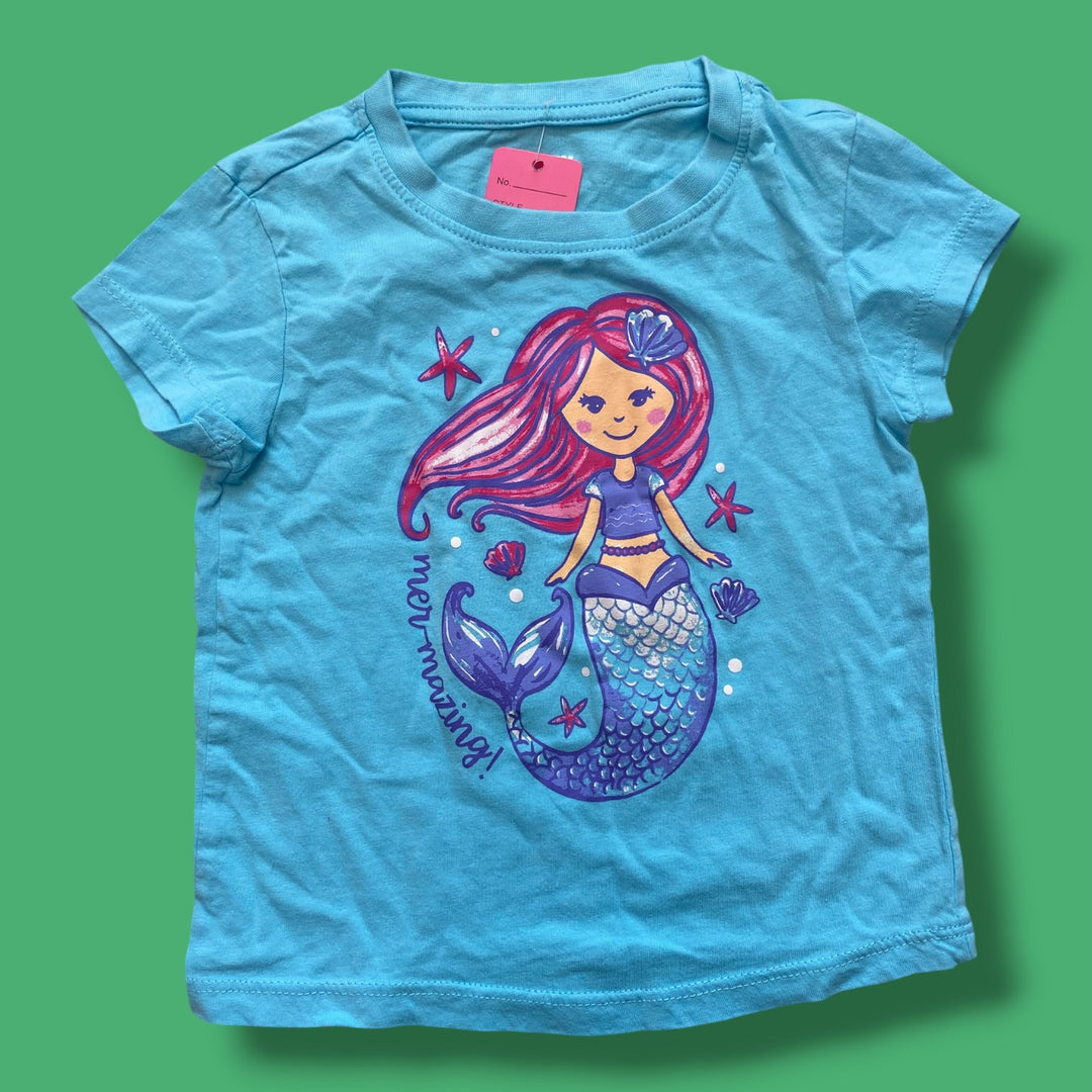 blue Monkey bars mermaid tee, 2/3Y