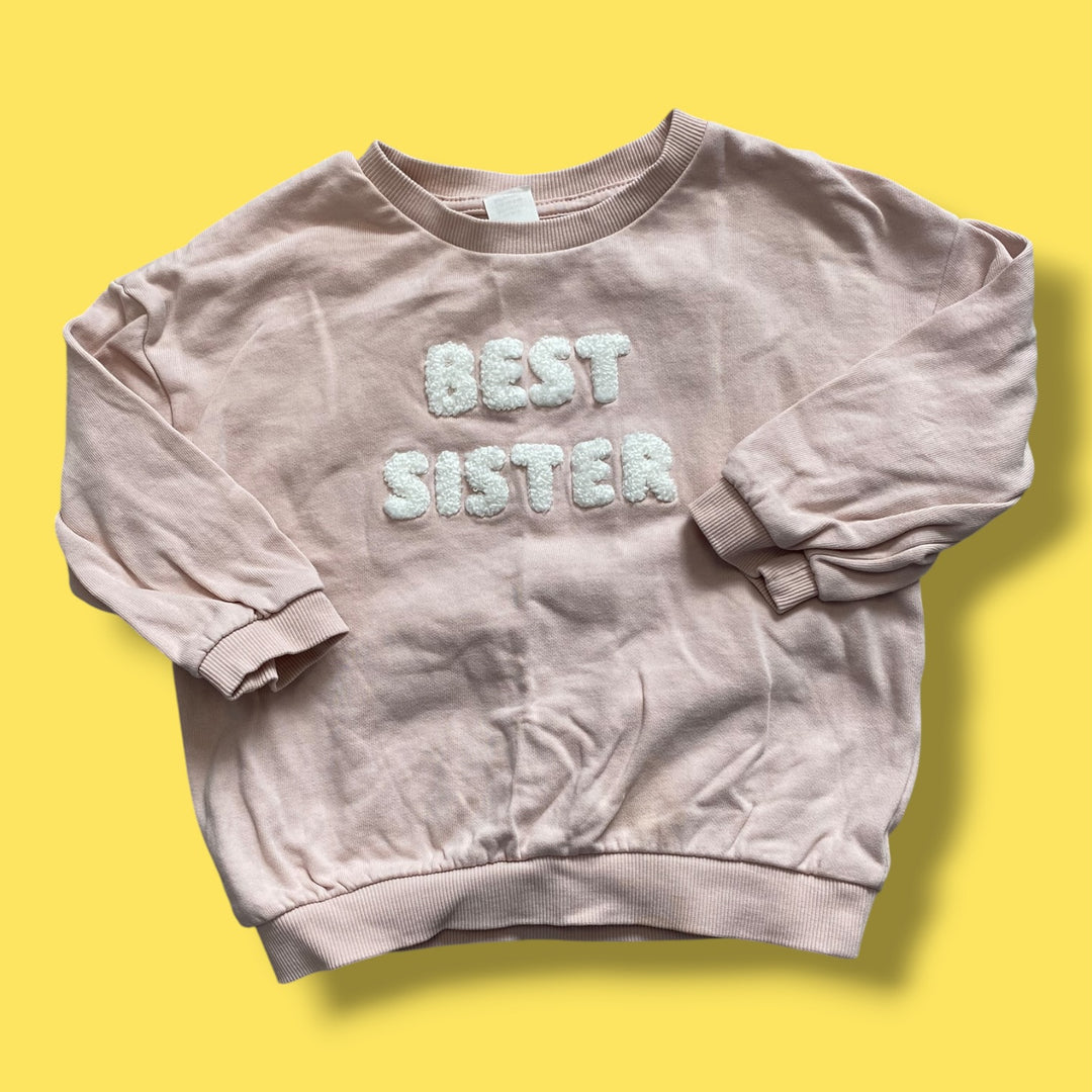 Pink H&amp;M best sister sweatshirt, 3Y