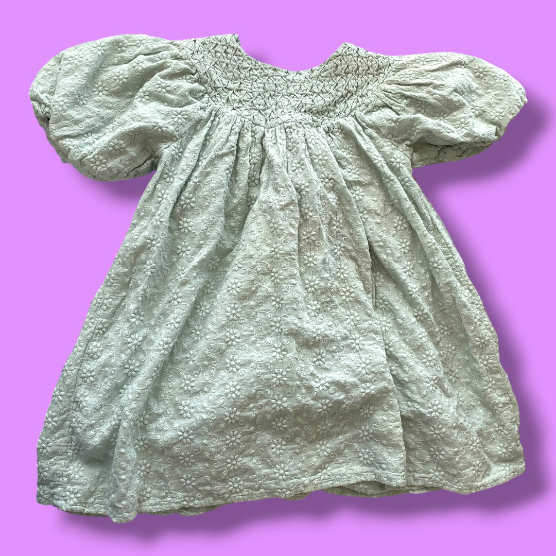 mint zara flower dress, 3-4Y