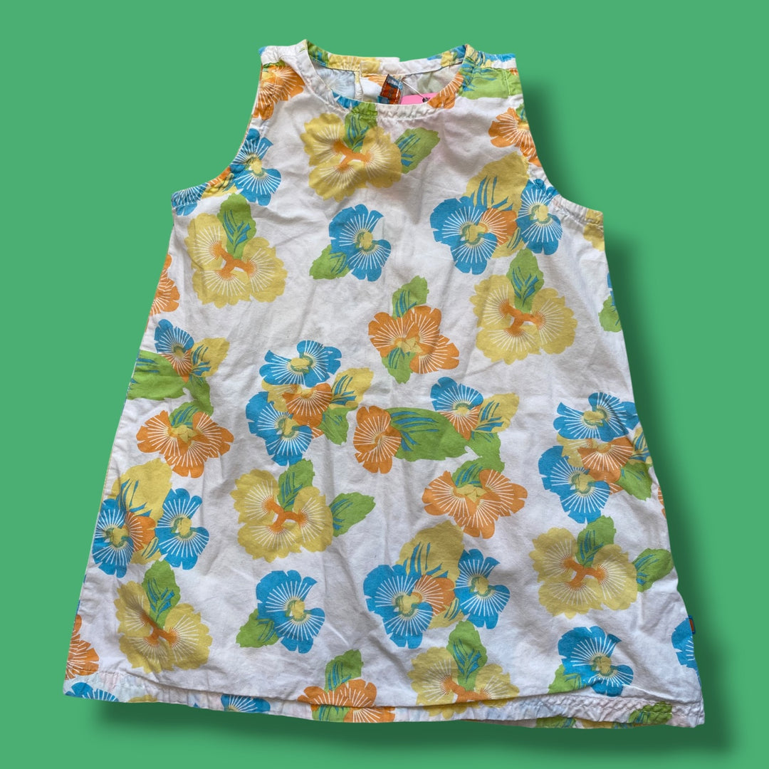 yellow/orange Mine Motion floral dress, 18-24m