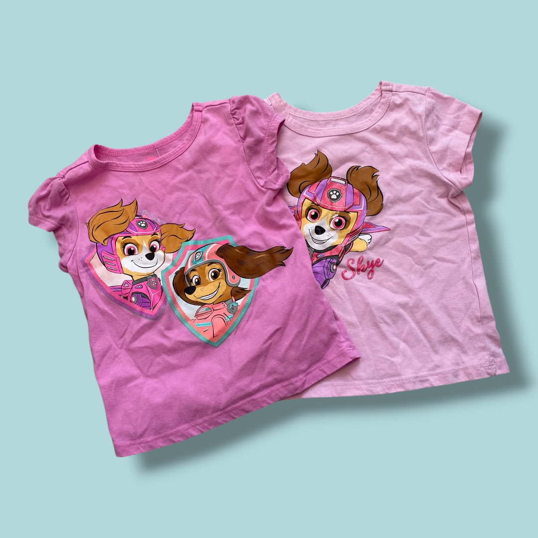 pink Nickelodeon paw patrol set of 2 tees, 3Y