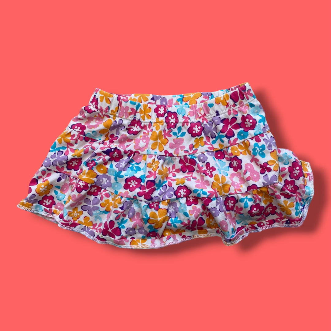 pink/purple The Childrens Place floral skort, 18-24m