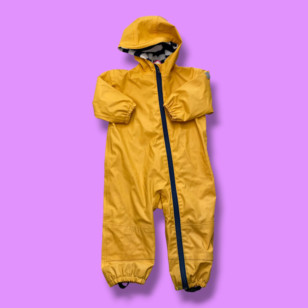 yellow Hatley rainsuit AS IS WEAR, 18-24m