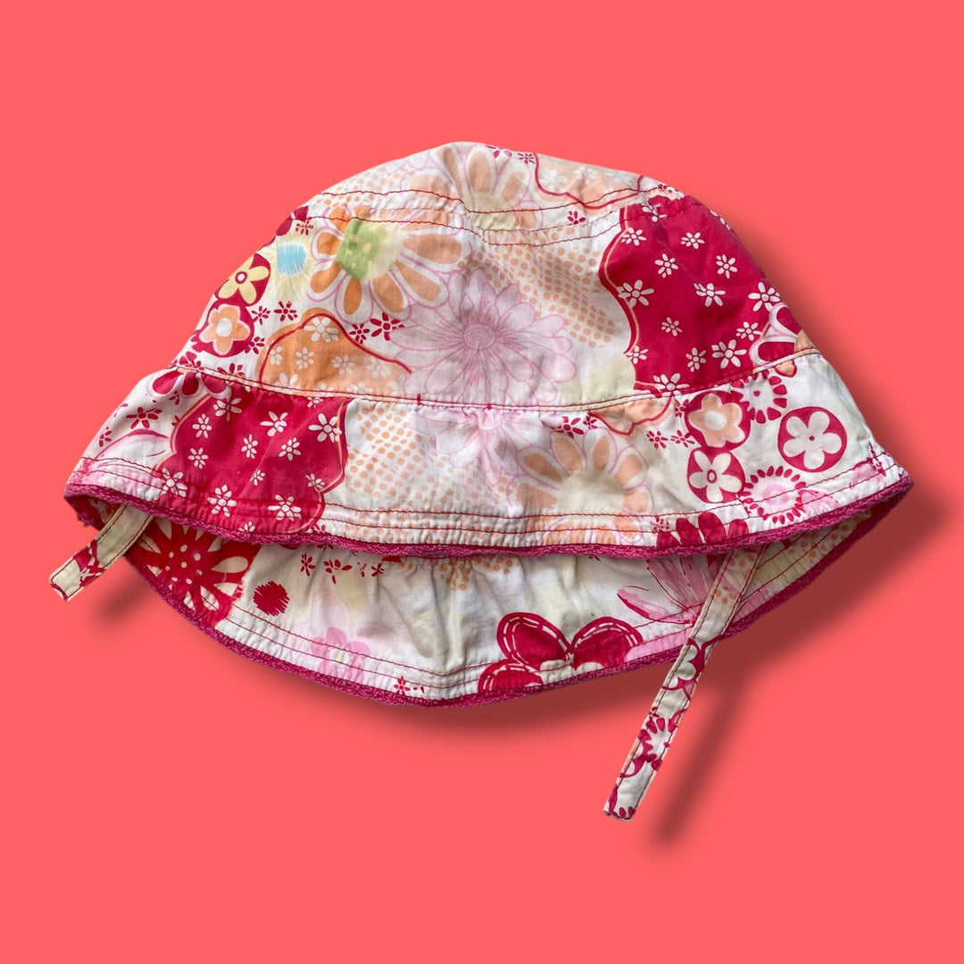 pink Kricket Elite patterned bucket hat, 2/3y