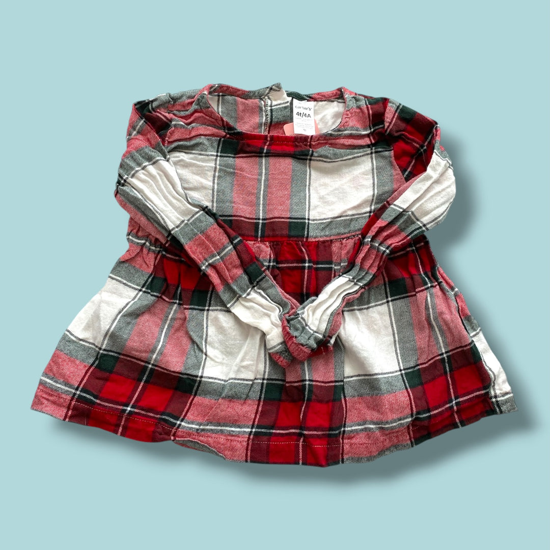 red carters plaid dress, 4y