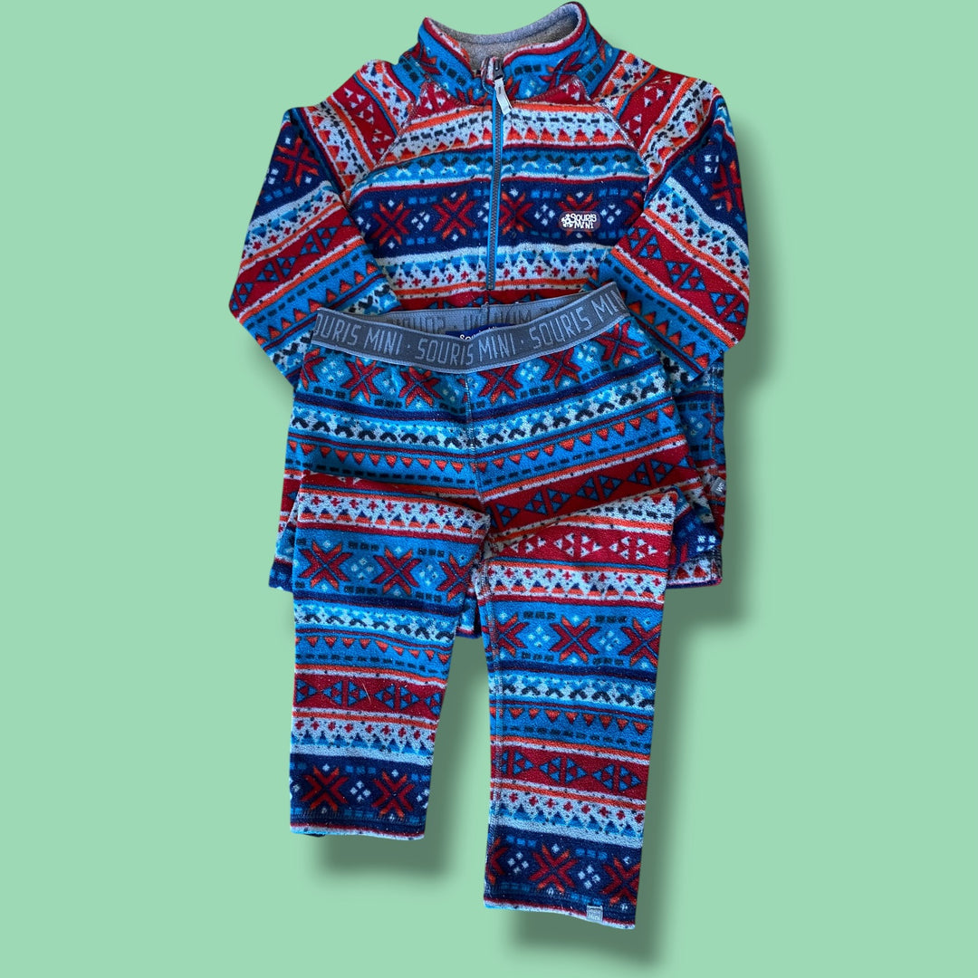 Multi Souris Mini Fleece Half Zup, 5-6Y