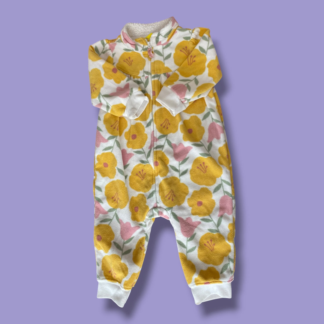 Yellow Child of Mine Fleece Romper, 6-9m