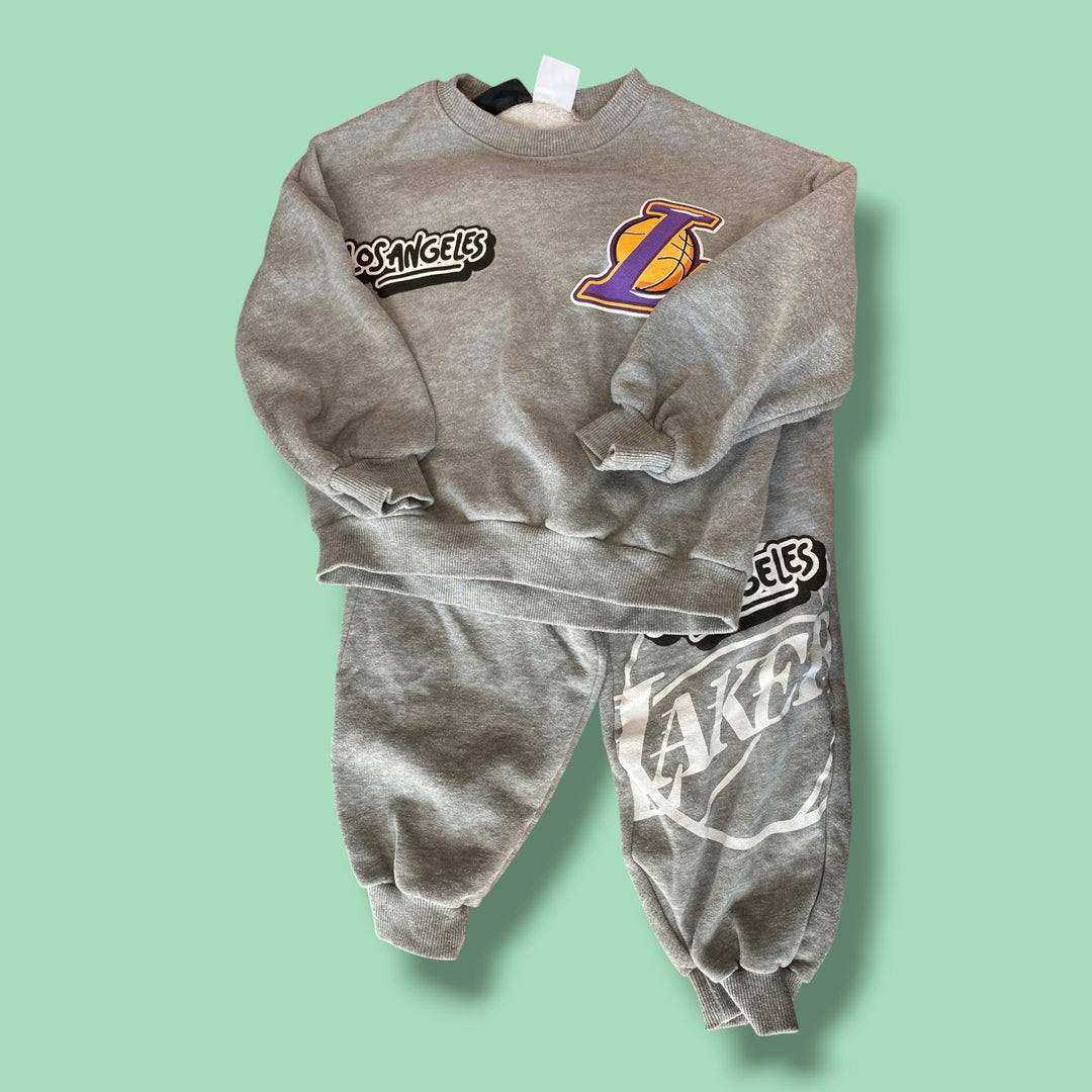 Grey Zara Lakers Set, 6Y
