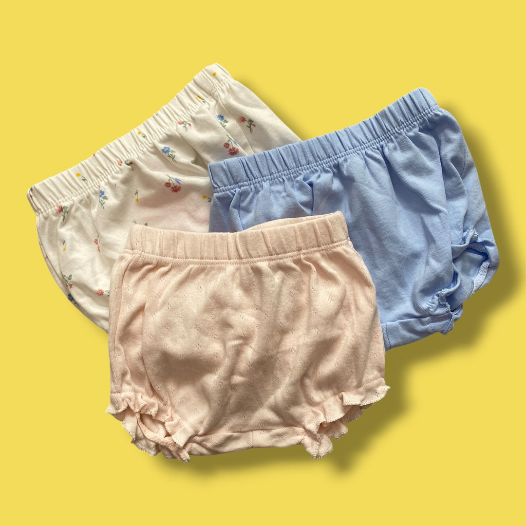 pink h&amp;m set of 3 premie shorties, 0m
