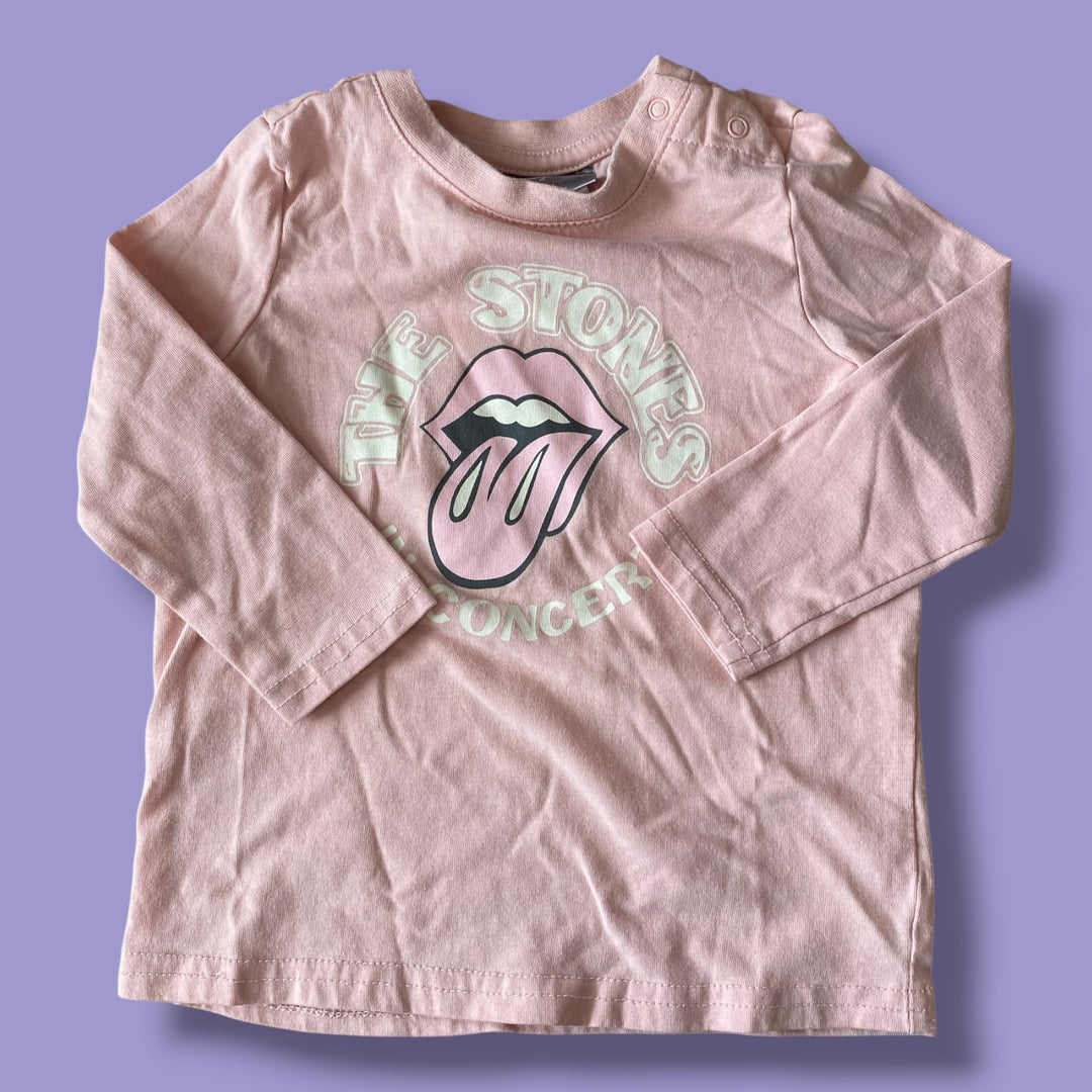 Pink Rolling Stones Long Sleeve, 18-24m