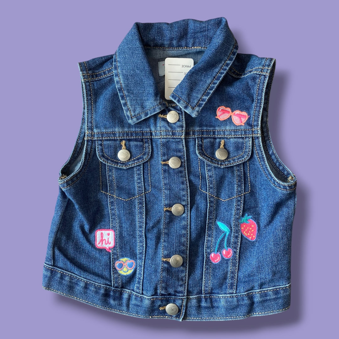 Blue The Childrens Place Denim Vest, 3Y