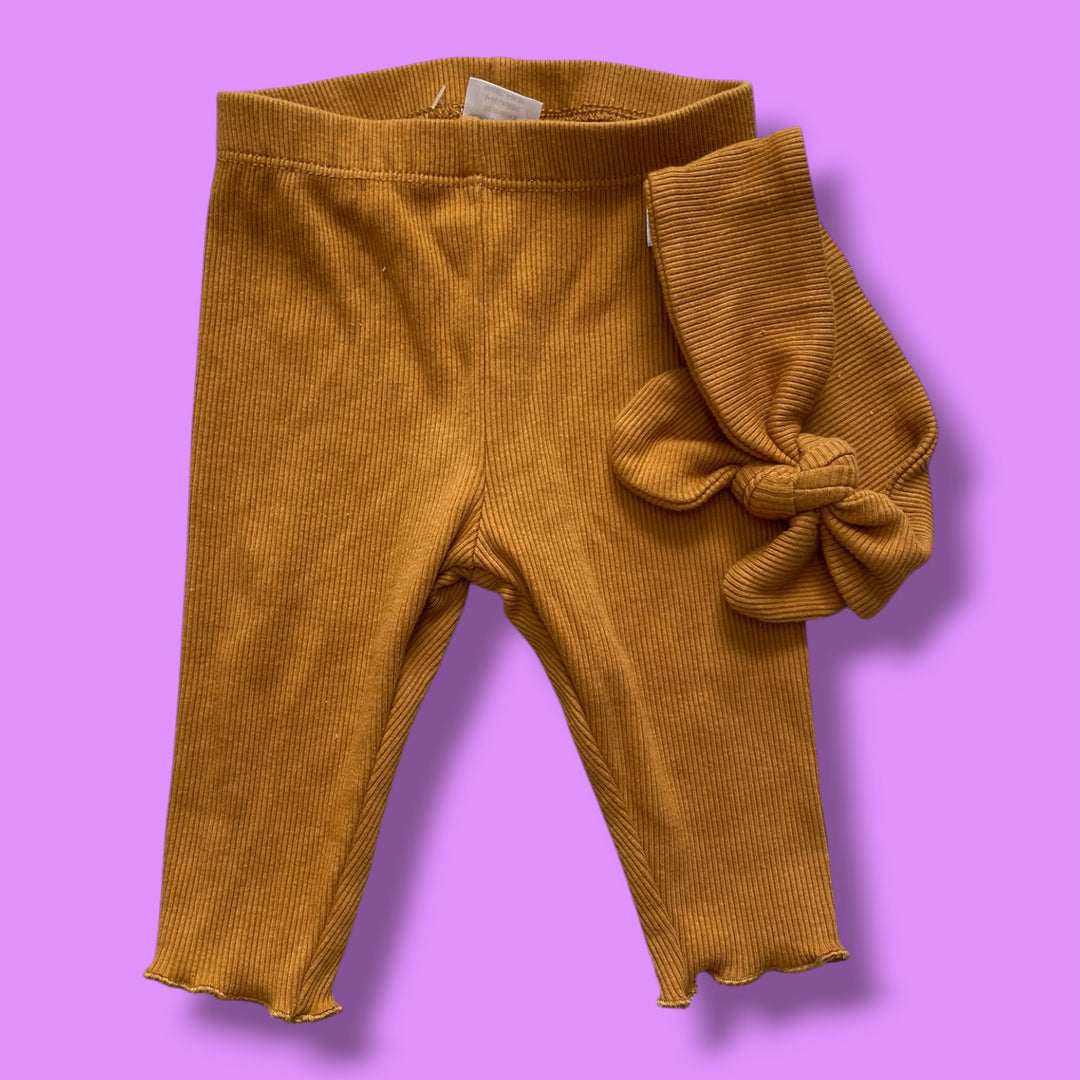 3-6m pl baby pants+bow, brown