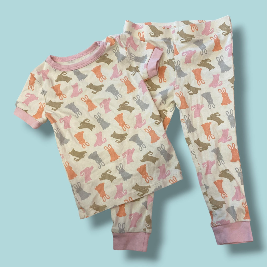 cream joe fresh bunny pjs, 2y