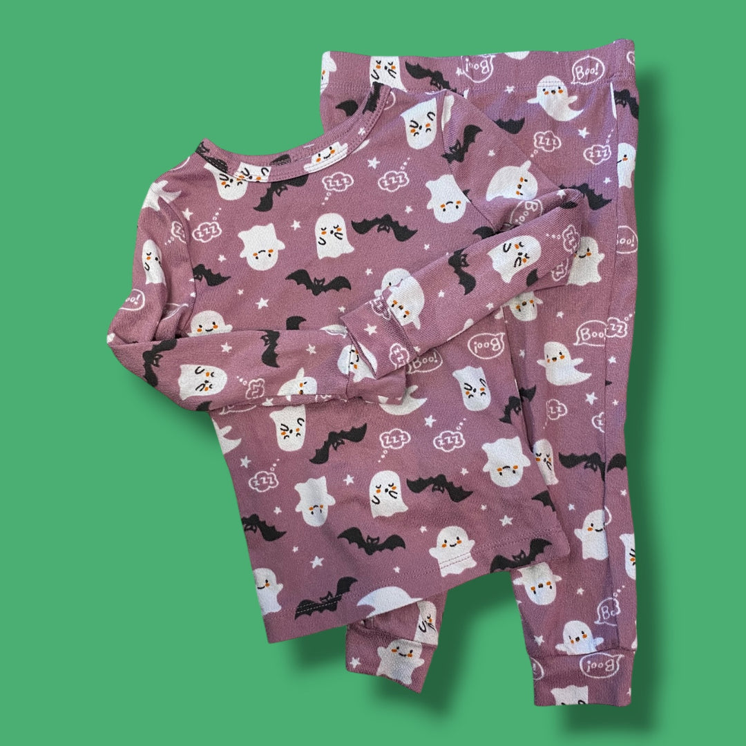 purple joe fresh halloween pjs, 2y