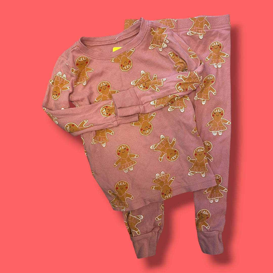 pink old navy gingerbread pjs, 2y
