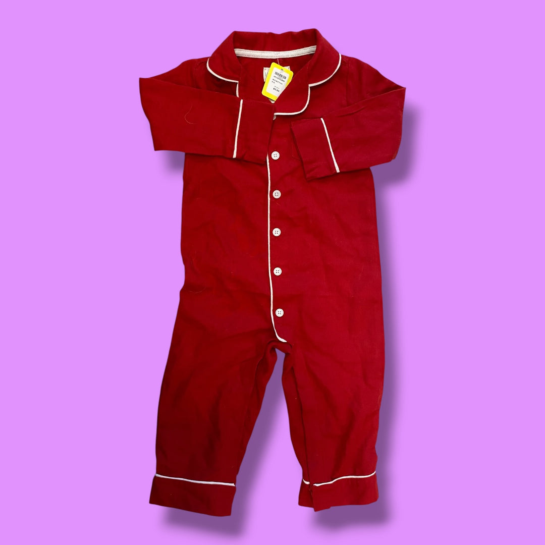red little planet button pjs, 18-24m
