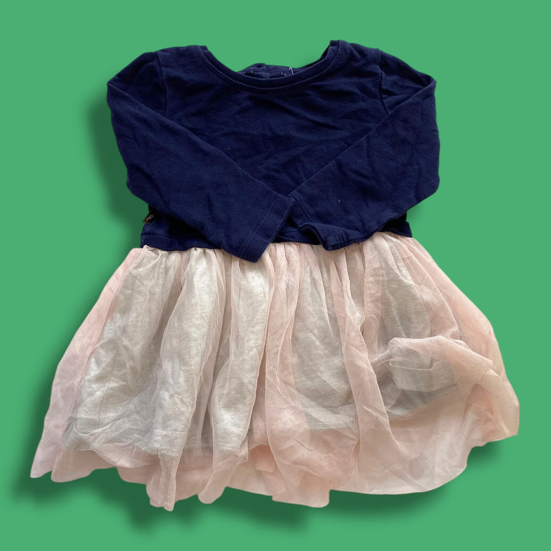 blue tea tulle dress, 12-18m