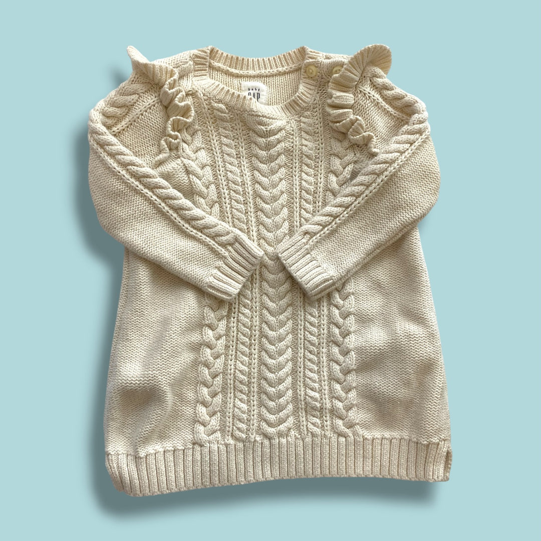 beige gap sweater dress, 6-12m