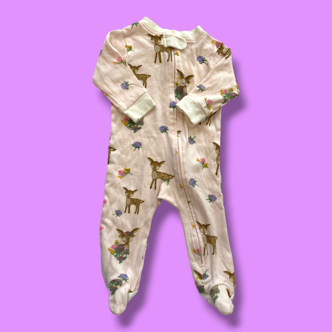 pink burts bees sleeper, 3-6m