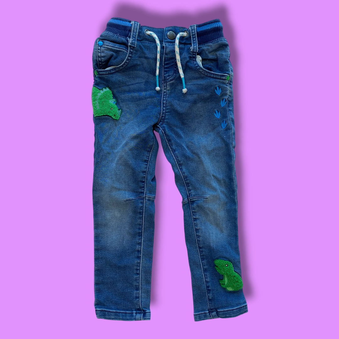 blue Tu Kids dino jeans, 3-4Y