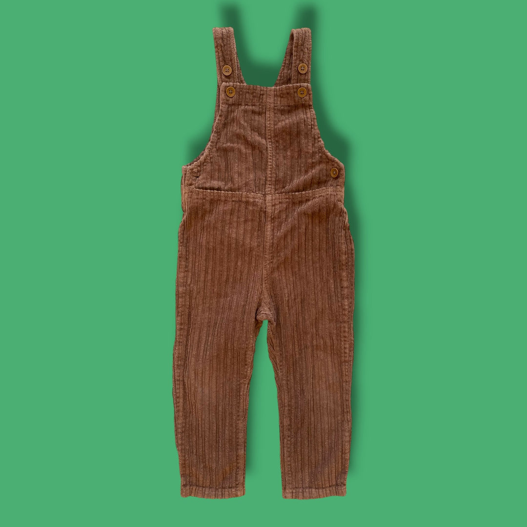 brown Zara cord overalls, 2-3Y