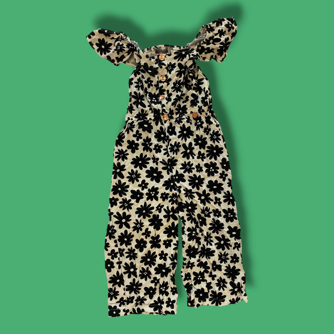 black/white Vince Camuto floral romper, 6Y