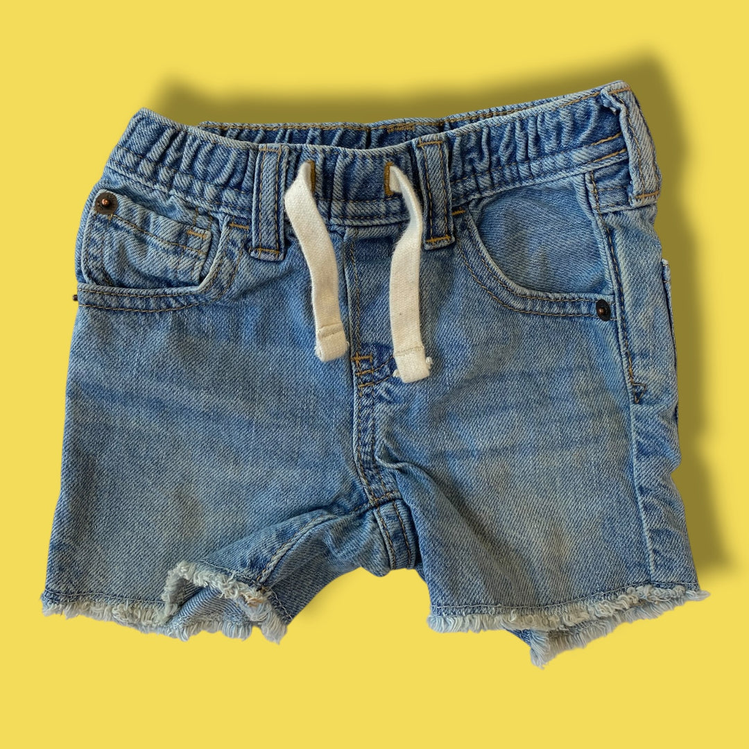 blue gap jean shorts, 12-18m