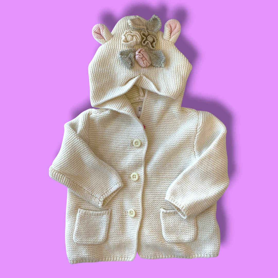 white gap knit unicorn sweater, 6-12m