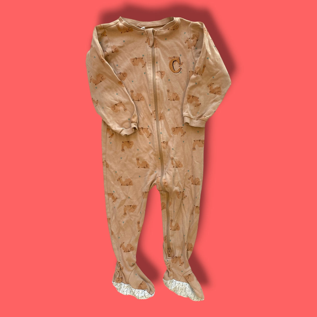 brown Pekkle camel zip sleeper, 24m