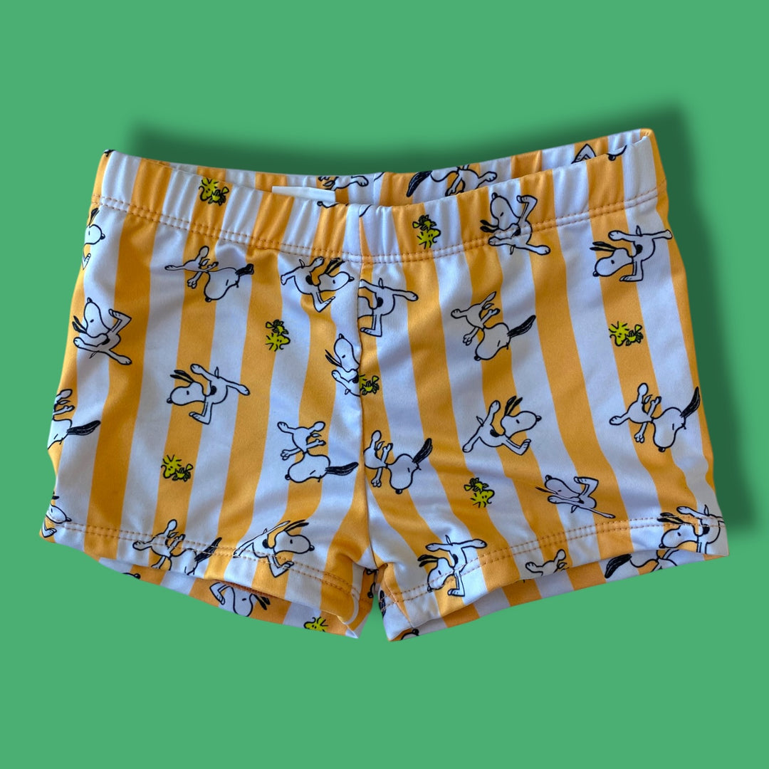 orange/white Zara peanuts swim shorts, 2-3Y