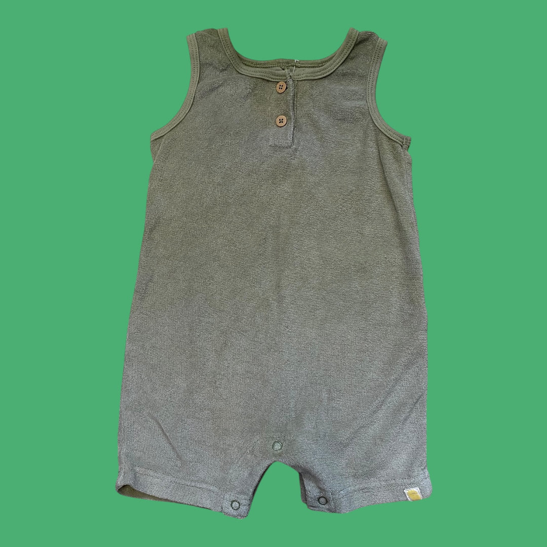 Green Rise Little Earthling Terry Cloth Romper, 12-18m