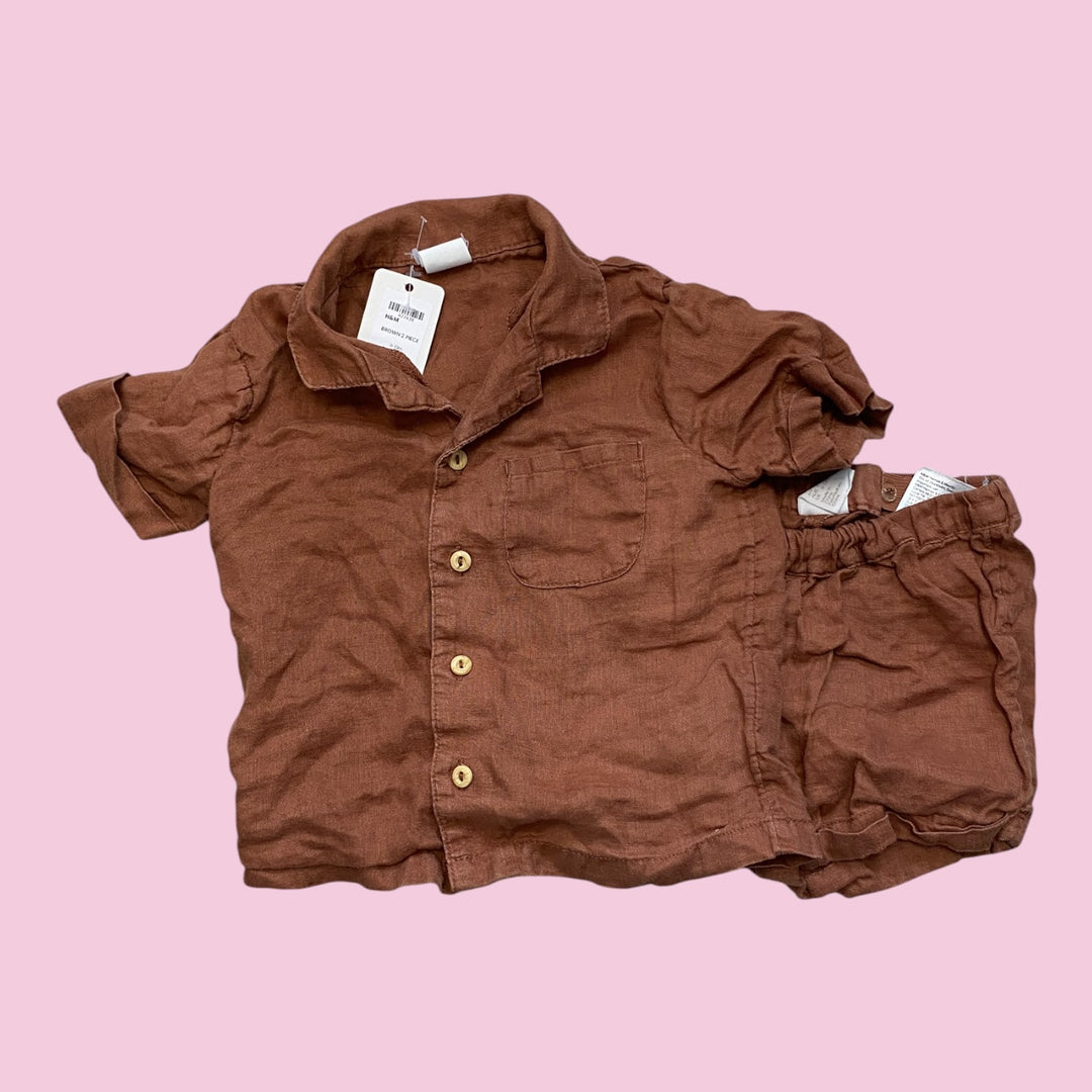 brown H&amp;M 2 piece, 9-12m