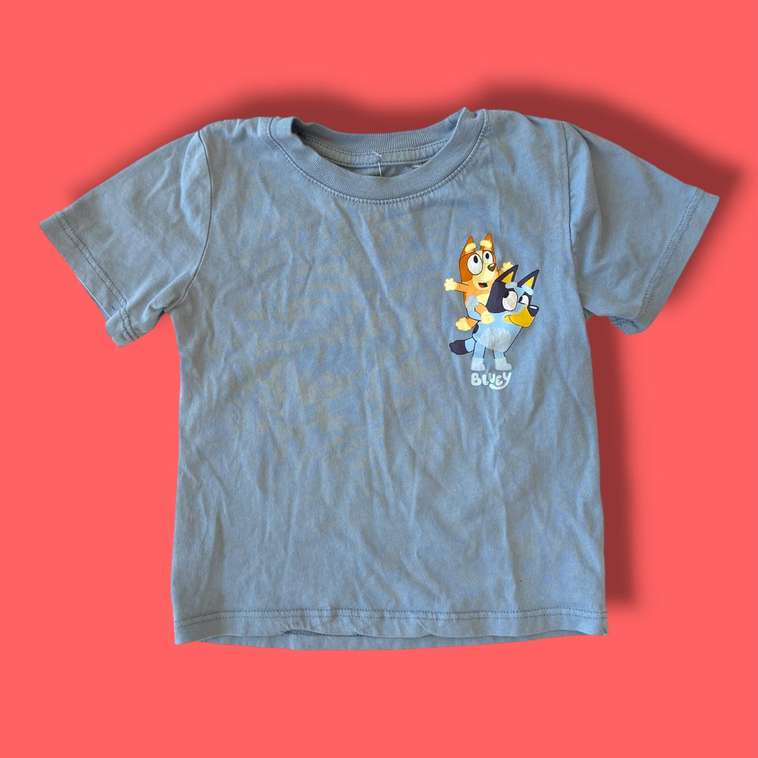 blue h&amp;m bluey tshirt, 2Y