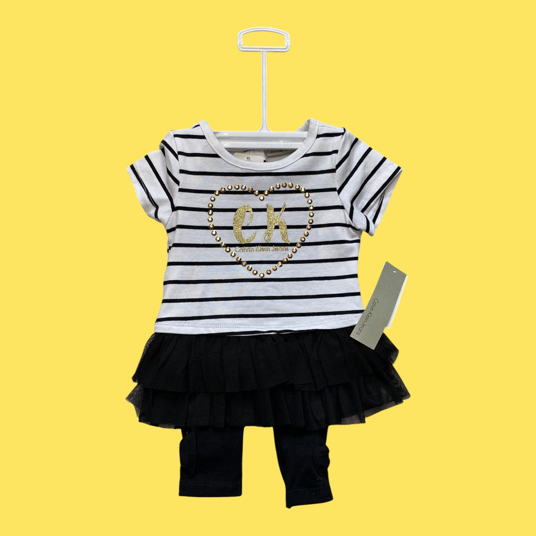 Black/White Calvin Klein Top/Pants, 6-9m