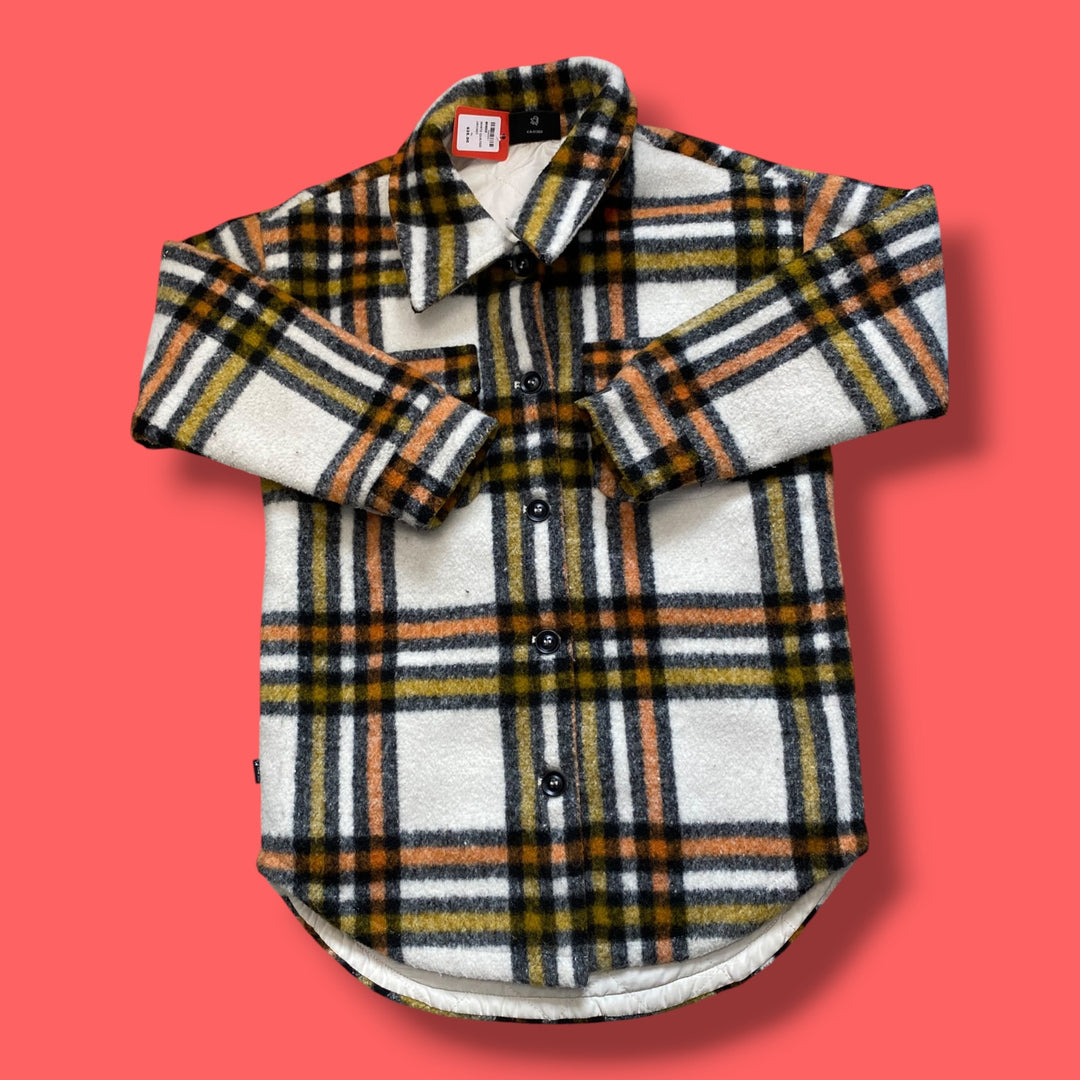 white birdz quilted jacket, 8y