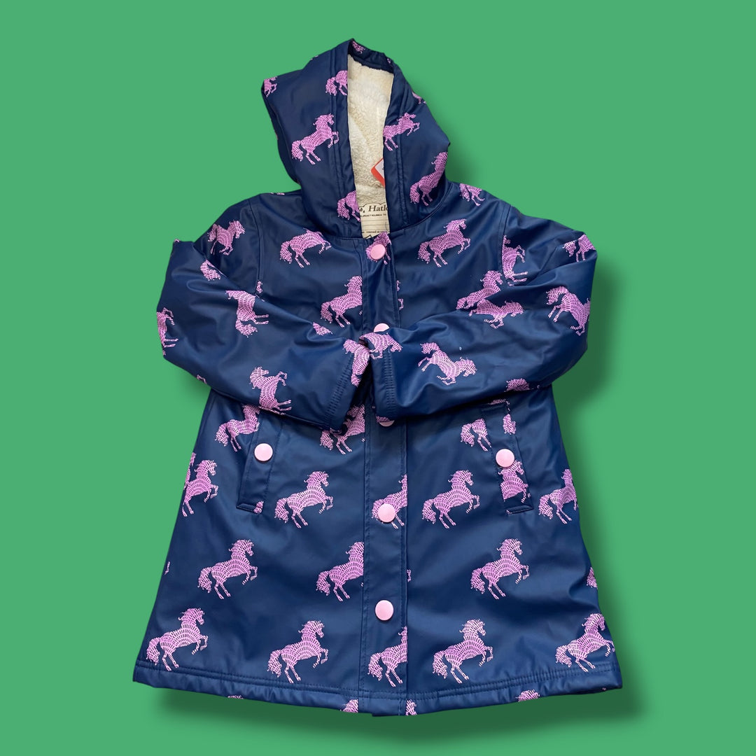 blue hatley rain jacket, 8y