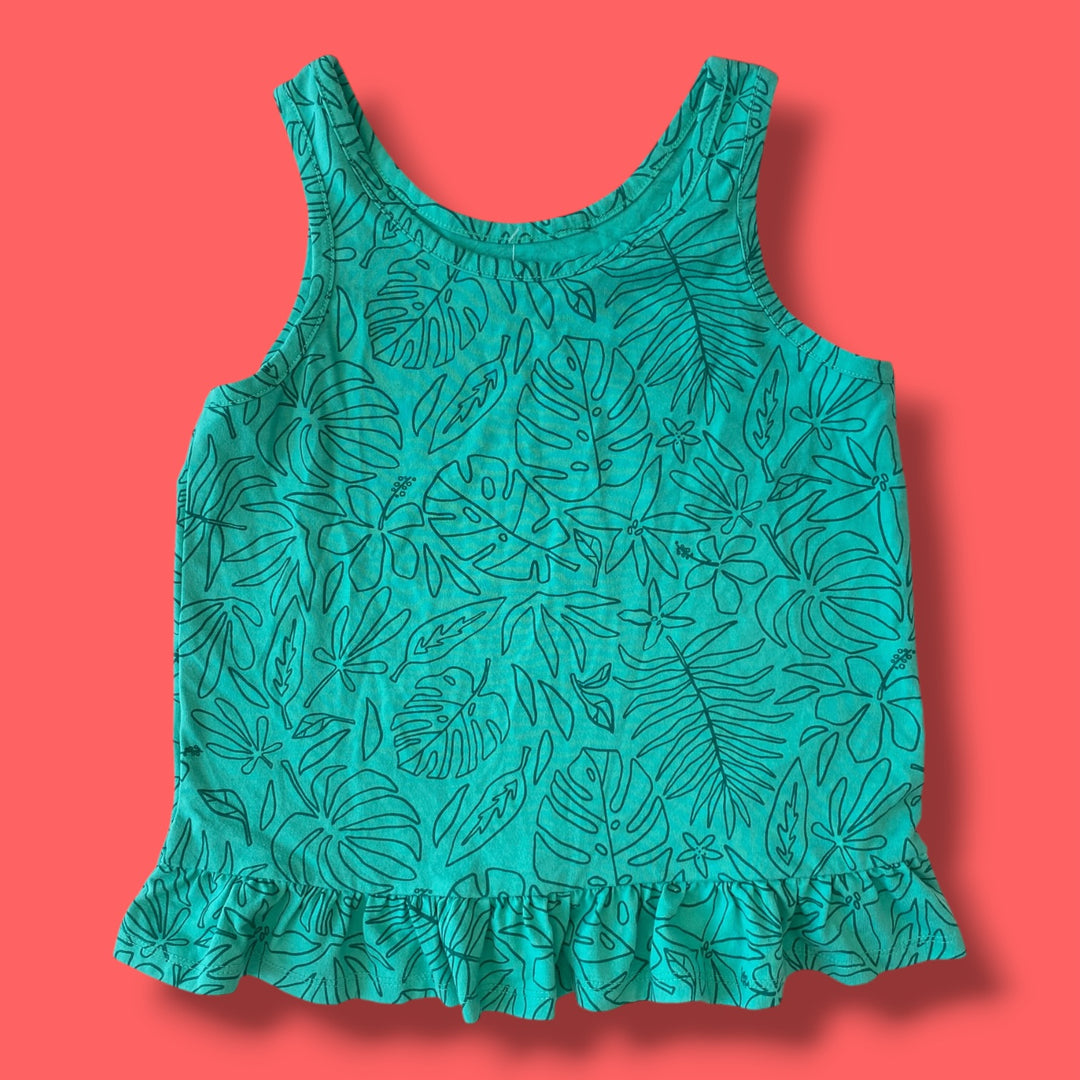 turqoise Cat &amp; Jack palm leaves tank, 7-8Y